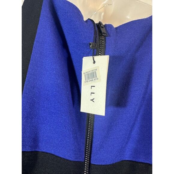MILLY M Royal Blue/Black Sleeveless Wool Blend Sheath Dress PONTE $395.00 A16 - Picture 4 of 9